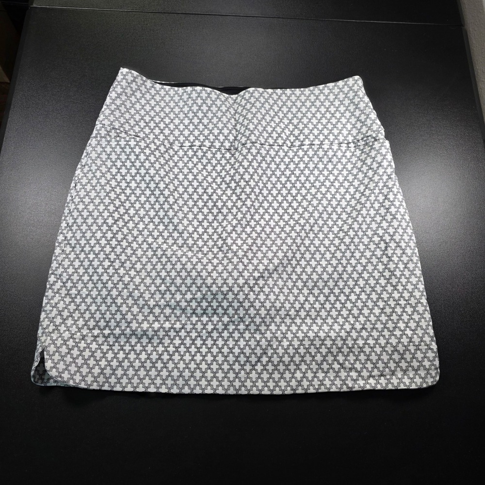 S.C. & Co. Womens Large Black White Geometric Athletic Golf Tennis Skort Pocket